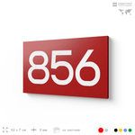 Номер на дверь 856, табличка на дверь для офиса, квартиры, кабинета, аудитории, склада, красная 120х70 мм, Айдентика Технолоджи
