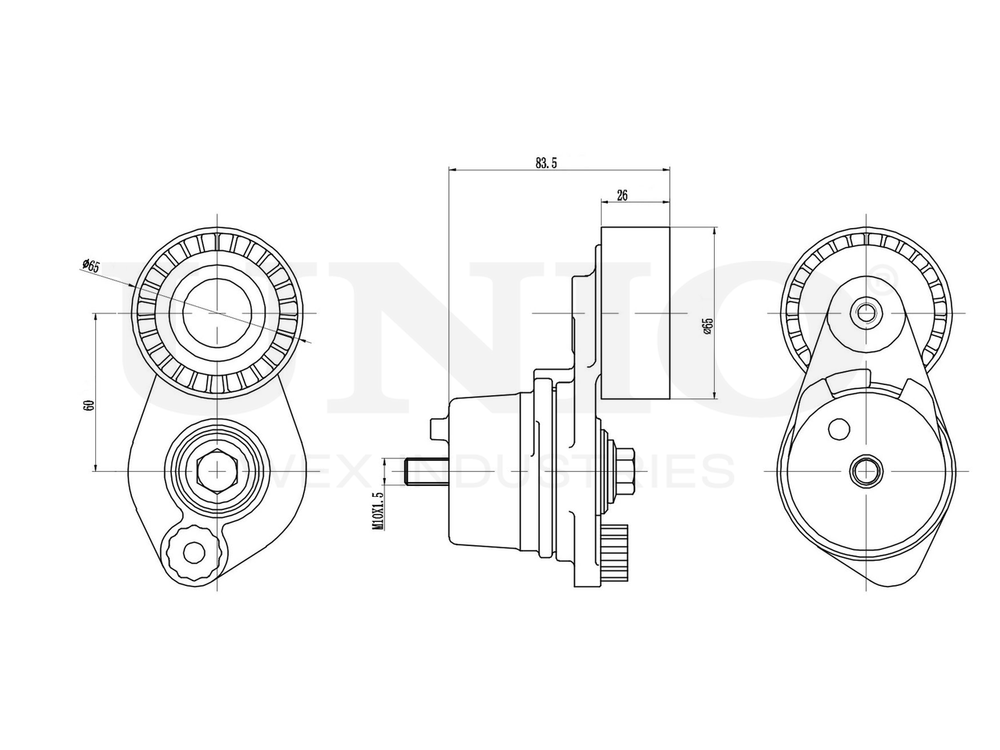 Ролик с натяжителем приводного ремня UNIO TNS-10232
