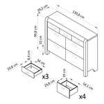 Комод Мадейра белый воск 7 ящиков из массива сосны, 131х39х100 см