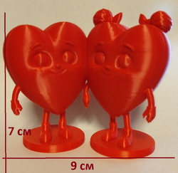 Два милых влюблённых сердечка 2- Валентинка универсальный подарок на день влюблённых