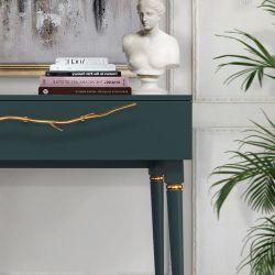 Консоль Арт Колор matte Классик Голд Зеленый бирюзовый матовый