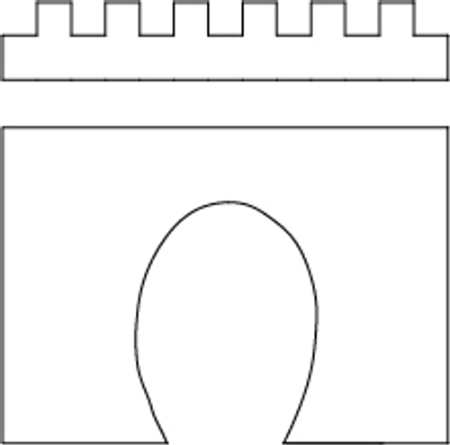 Портал туннеля однопутный - 155x137 мм, (H0)