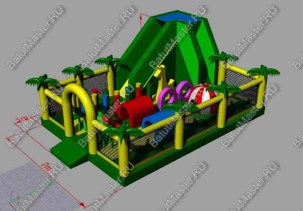 Коммерческий надувной батут "Джунгли малый"