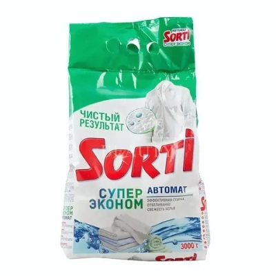 Порошок стиральный SORTI Автомат Супер эконом 3 кг м/у