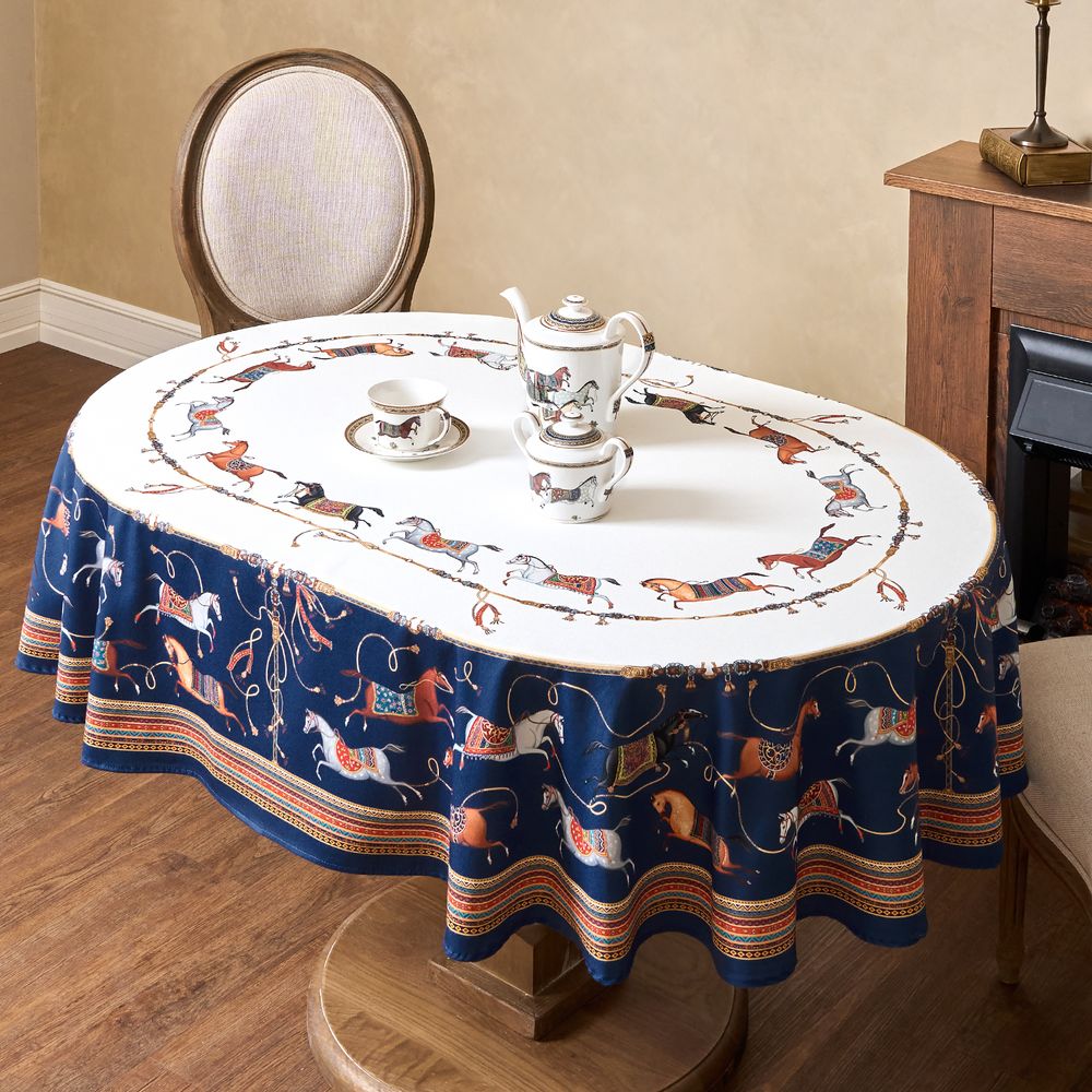 СКАТЕРТЬ ОВАЛЬНАЯ "PASSAGE"140Х180СМ ,БЕЛЫЙ, 100% ХЛОПОК,ТВИЛ, ПРОПИТКА