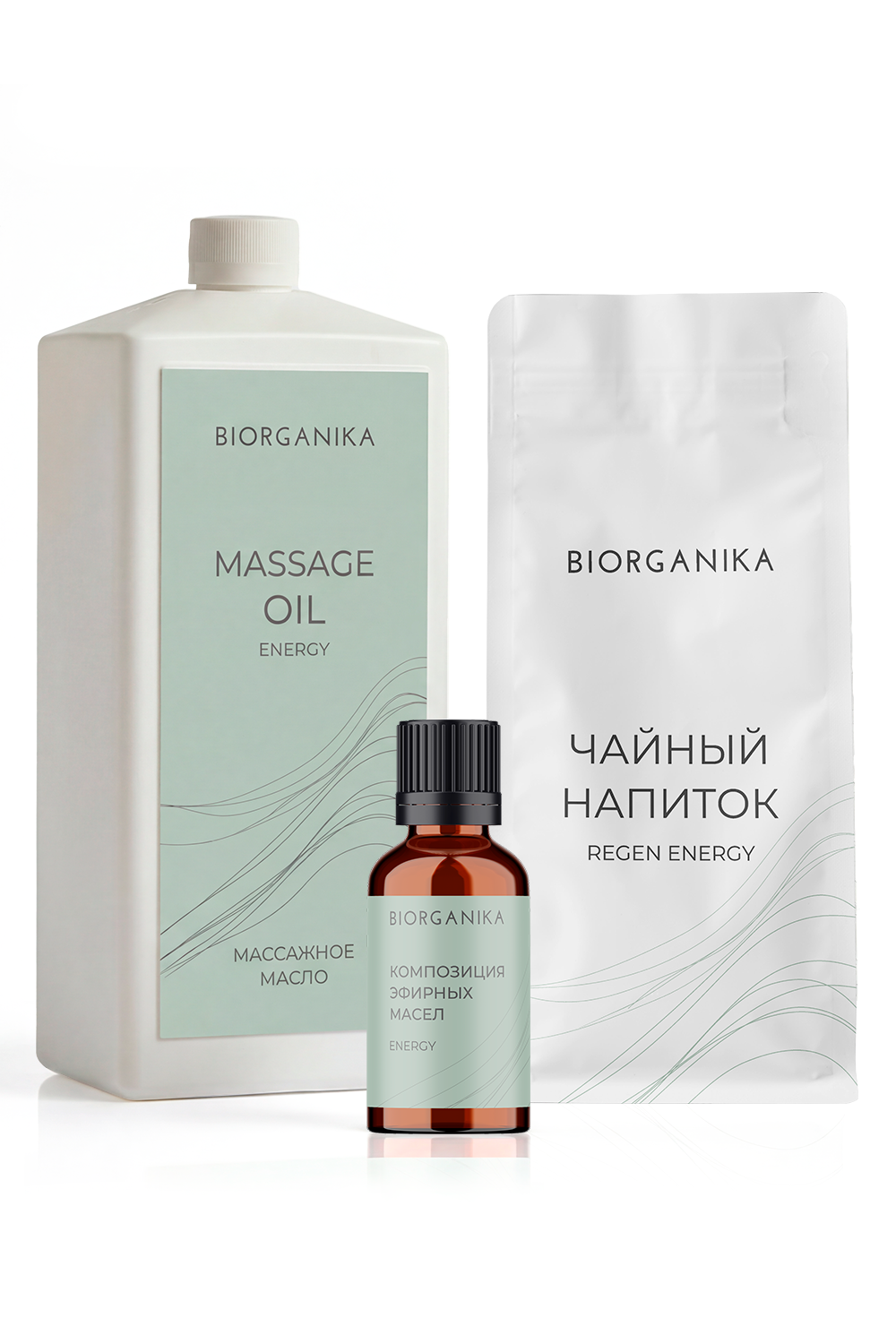 Комплексный SPA-ритуал BIORGANIKA ENERGY (Аромамасло + Массажное масло + Чай)