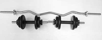 Комплект 2 гантели и гриф w-образный общий вес 25 кг