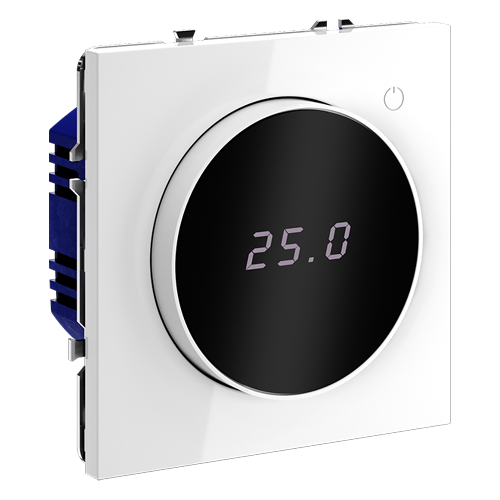 Терморегулятор электронный VOLTUM S70 с индикацией и датчиком, для теплого пола, (белый глянцевый)