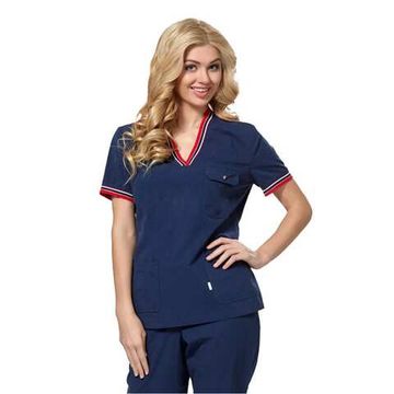 Блуза женская LE2103 (т.синий/красный)