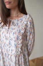 Платье к Элизе для беременных и кормящих, Кремовый с цветами