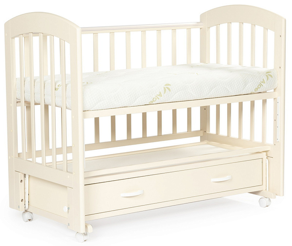 Детская кроватка Bebizaro Regency маятник универсальный с ящиком 02 VANILLA