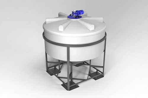 Емкость пищевая в обрешетке ЭкоПром ФМ с лопастной мешалкой 3000 л. конусная (210x210x234см;белый) - арт.555707