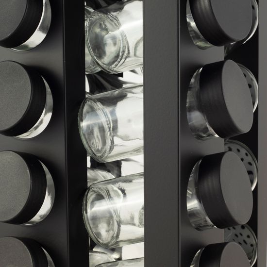 Набор ёмкостей для специй 16 шт. Ofenbach NB 101002 на квадратной подставке из нержавеющей стали