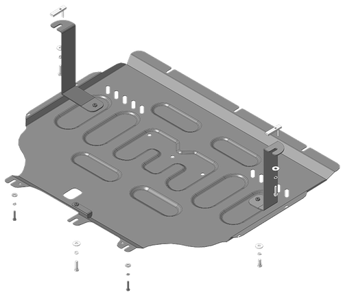 Усиленная защита Motodor картера Двигателя, КПП. 2 мм, Сталь. для FAW Bestune T55 2023-н.в. арт.73904