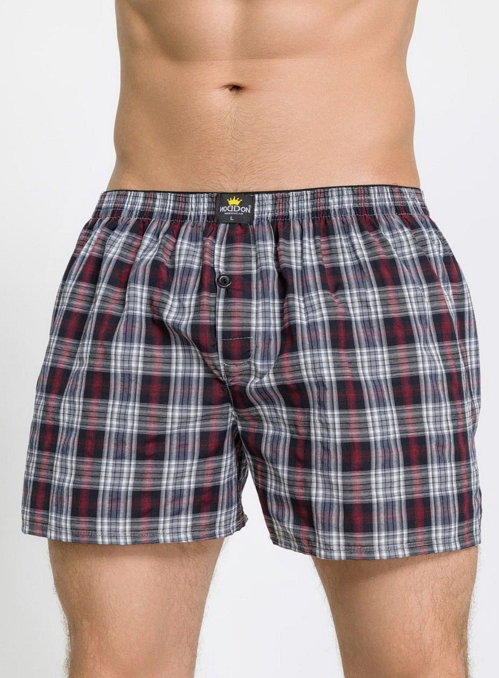 Набор из 3 мужских трусов-шортов в клетку (Размер: S) (Цвет: разноцветный)