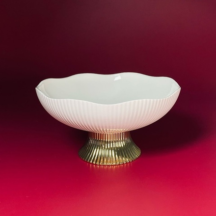 Lenardi 163-021 Фруктовница 25,5х13см на ножке MULTICOLOR в под.уп.(х8)Фарфор