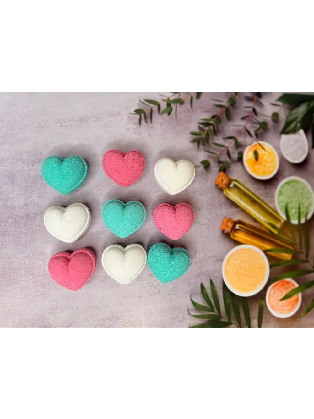 Бомбочки для ванн, сердце 9 штук