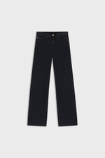 Wide-leg jeans in blue-black rigid denim-4