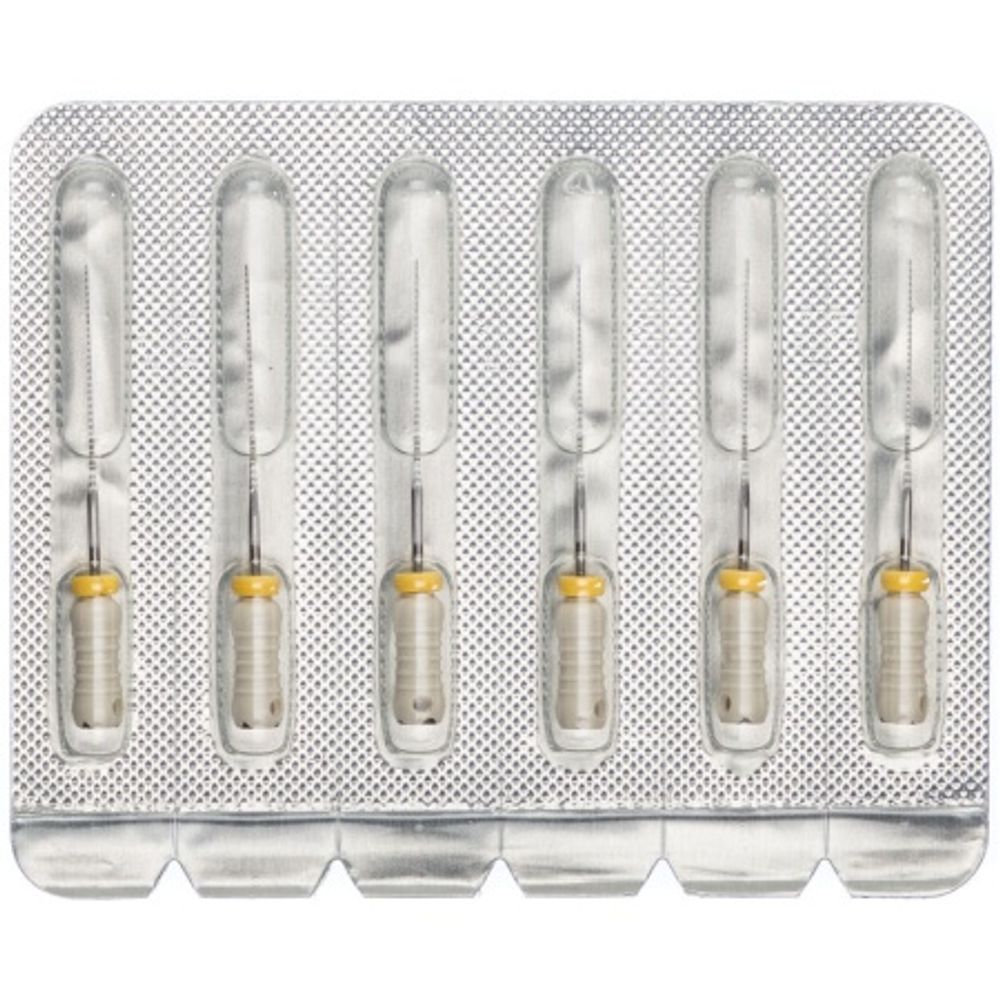 Pro-Endo K-Files №15 (25мм) (6шт.) Про-Эндо К-файлы (К-рашпили), каналорасширители ручные