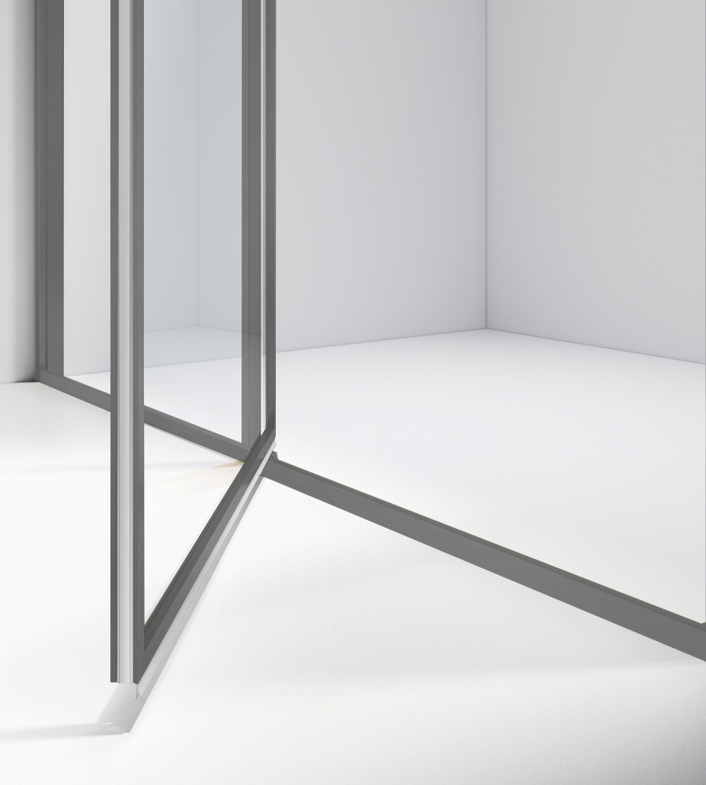 Душевой уголок Slim 8mm VSR-4SLP9012CLGM, 1200*900, вороненая сталь, стекло прозрачное