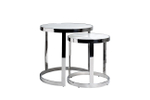 Столы журнальные Garda Decor (наб из 2 шт.)стекло мрам, хром d60*60, d46*50