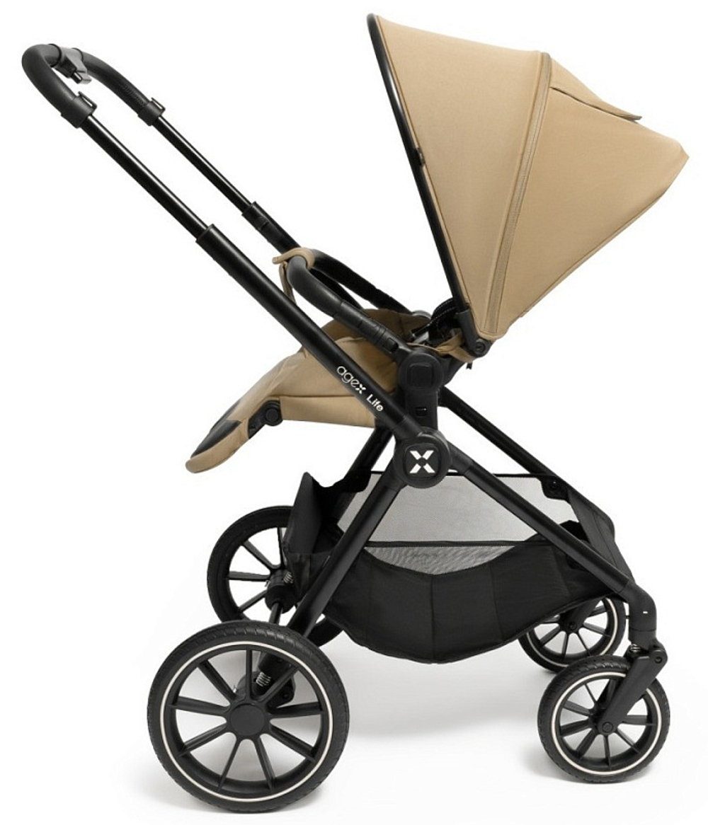 Коляска Agex Life 3 в 1 с автокреслом i-Team Black ALB269 Beige (Бежевый)