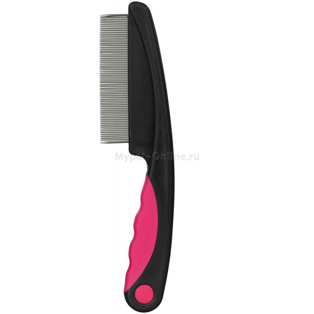 Расческа для собак и кошек Trixie Flea Dust Comb, размер 22см., черный / розовый