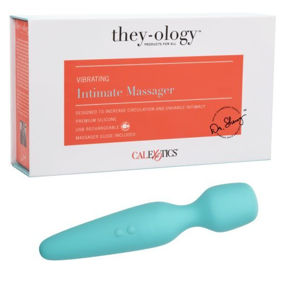 Голубой wand-вибромассажер They-ology Vibrating Intimate Massager (Цвет: голубой)