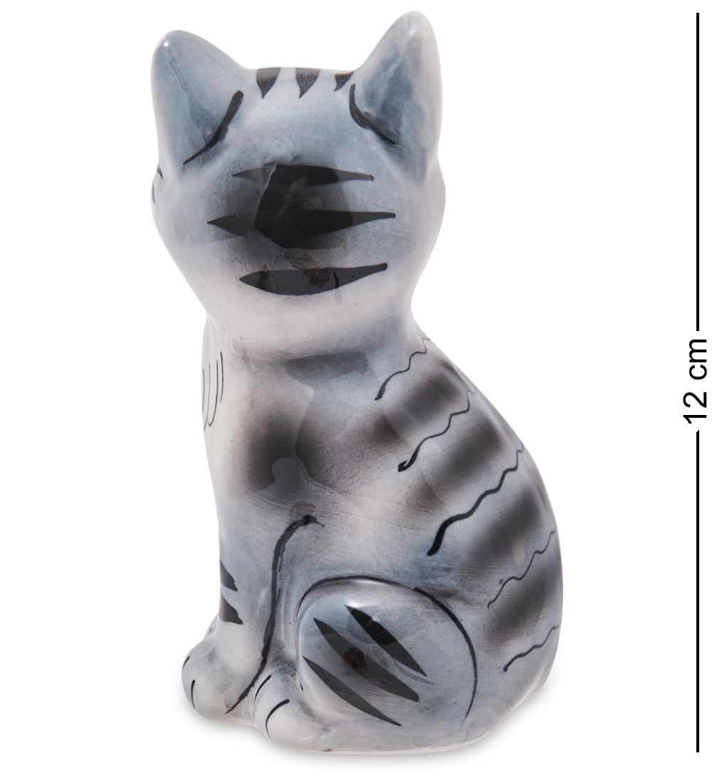 ГЛ- 093/2 Фигурка «Кошка» цв. (Гжельский фарфор)