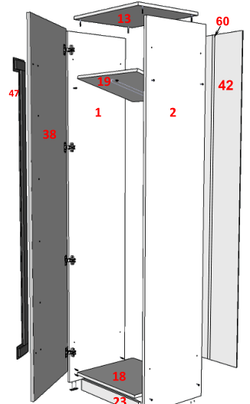 Шкаф для одежды "Александра 23" (анкор темный/сандал белый)