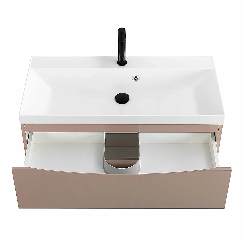 Тумба с раковиной Belbagno MARINO 80 2C-SO/BB800/450-LV-MR-AST Capucino Lucido