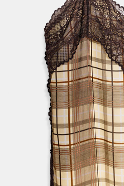 ZARA ТОП В БЕЛЬЕВОМ СТИЛЕ В КЛЕТКУ, РАЗНОЦВЕТНЫЙ