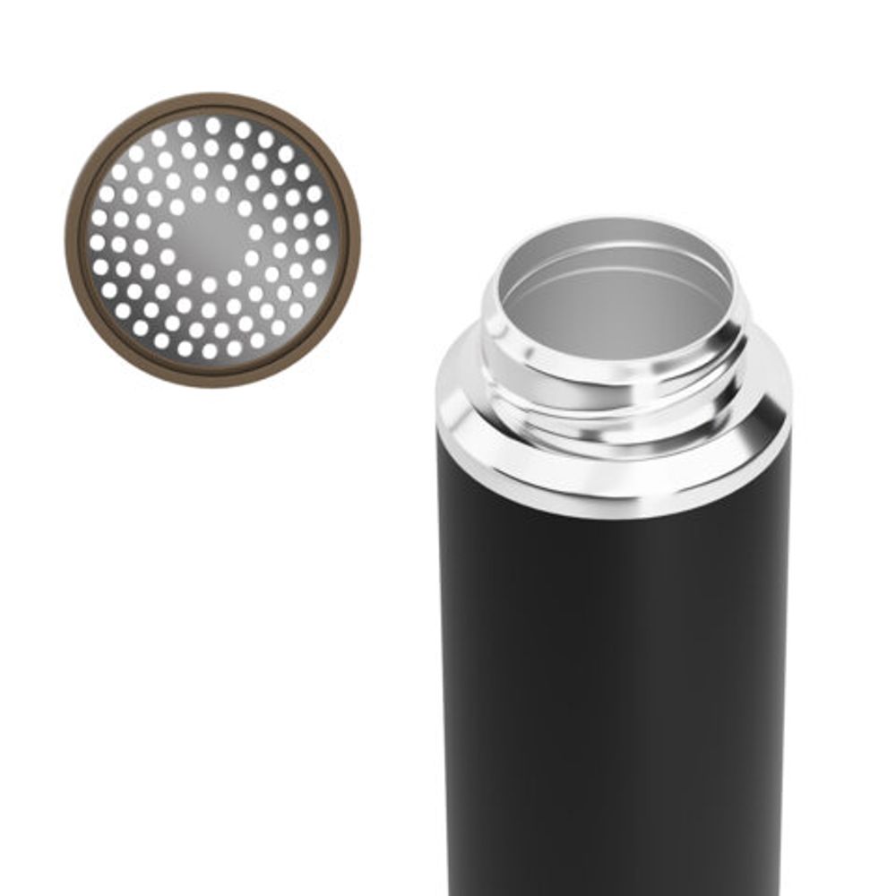 Термос 0,75 л JOYLUX (ДЖОЙЛЮКС) ULTRA, нержавеющая сталь SUS316, крышка/кружка, питейник, сито, черный матовый, 700314