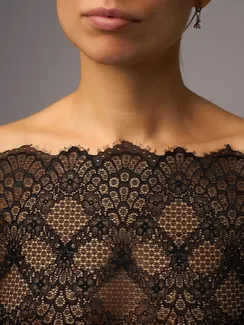 03-291 ОПТ Кружево эластичное 23 см, черный 170