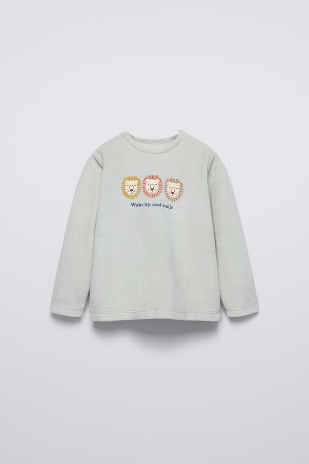 ZARA ПИЖАМА ИЗ ВЕЛЮРА С ПРИНТОМ «ЛЬВЯТА», СВЕТЛО-ЗЕЛЕНЫЙ