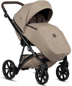 Детская коляска Tutis Viva 5 Plus Leather 2024 3 в 1 с автокреслом Elo Lux EduSky Black 1452149 Cappuccino