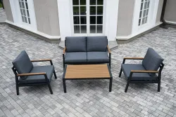 "Камелия" лаунж-зона 4-местная из алюминия, цвет темно-серый