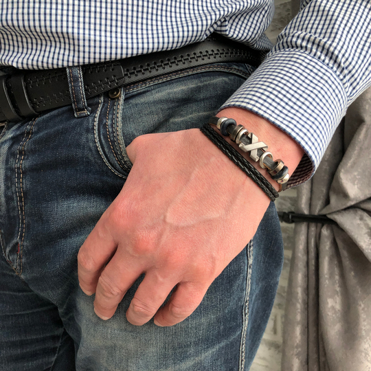 Браслет мужской "Стиль" , икс фактор, цвет чёрный   1713450