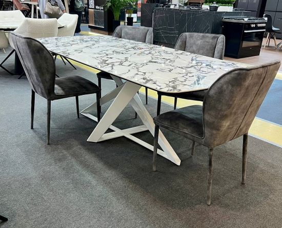 Стол VICENZA 220 BULGARI WHITE, керамика / белый