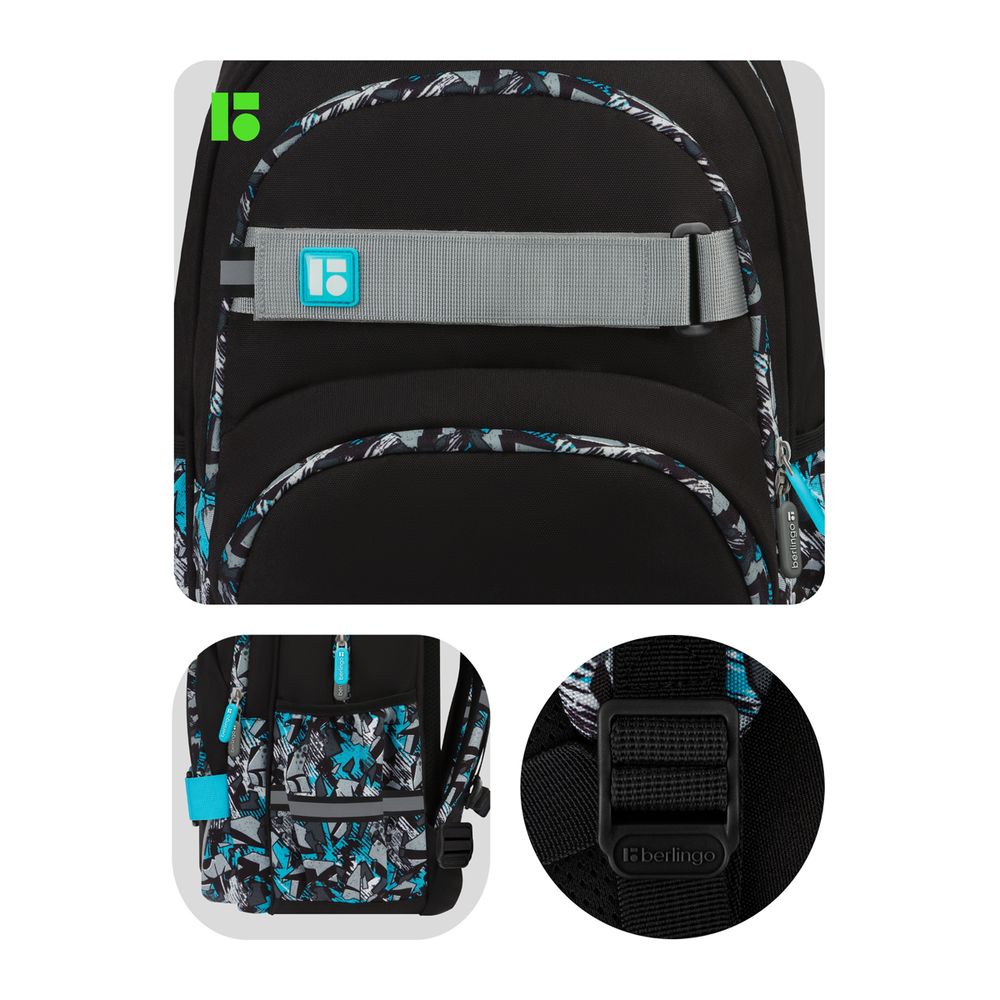 Рюкзак Berlingo Free Spirit "Wave", 41*28*17см, 2 отделения, 3 кармана, уплотненная спинка