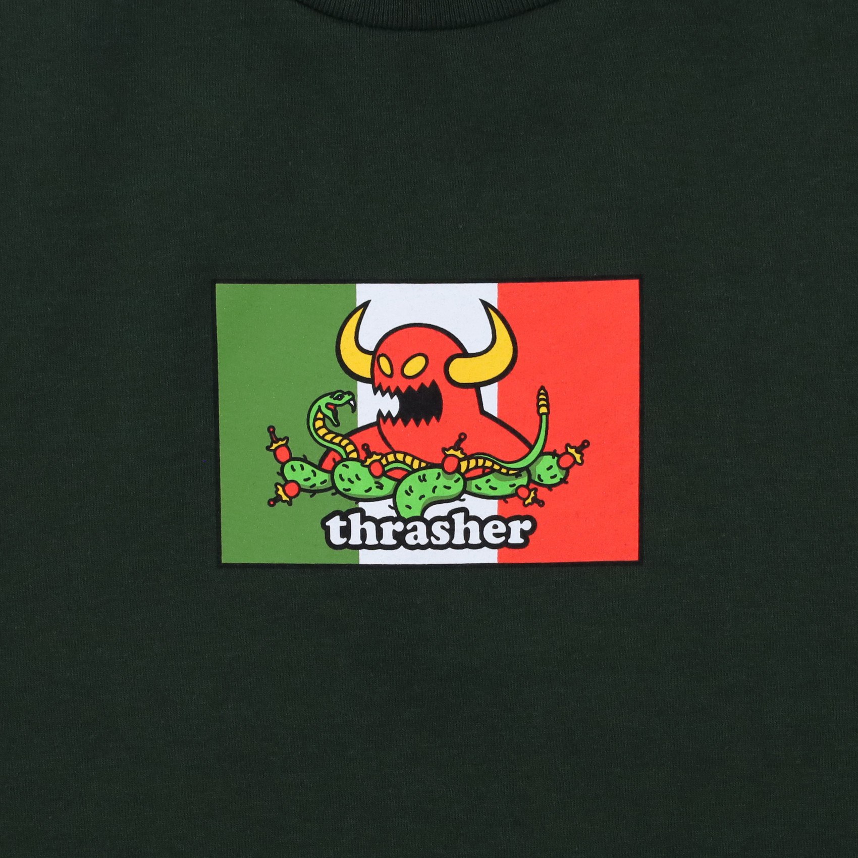 Футболка Thrasher x Toy Machine Hecho T-Shirt (forest green) артикул:XqpvuBUnhnVzgDreLYKb20 - купить в магазине Дайс