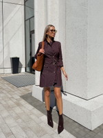 Платье из джинсы в винном цвете