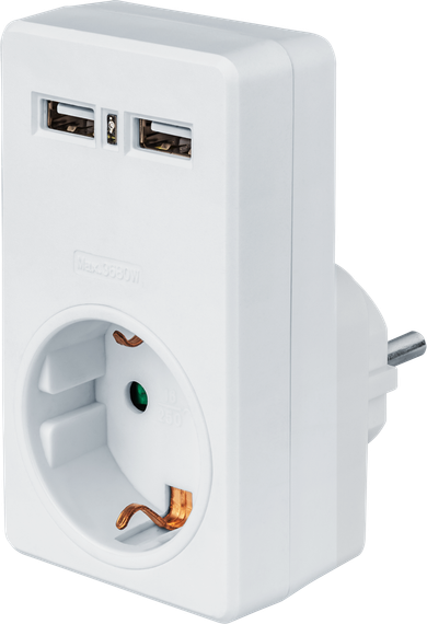 Переходник Navigator NAD-USB02 1з/к 2USB2,1А белый 31157