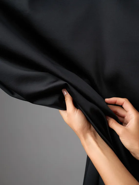 Шелк mulberry с эластаном, Китай, черный 170