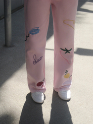 Джинсы с вышивкой (Brunch Basket), светло-розовые