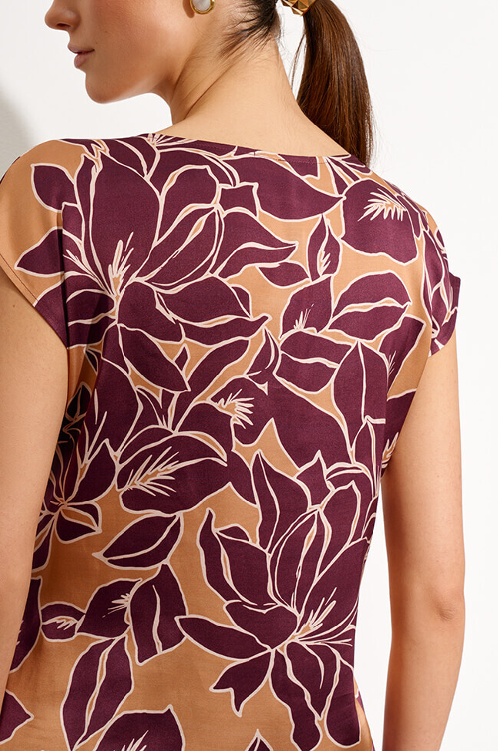 22715 Блузка женская (бордовый принт)