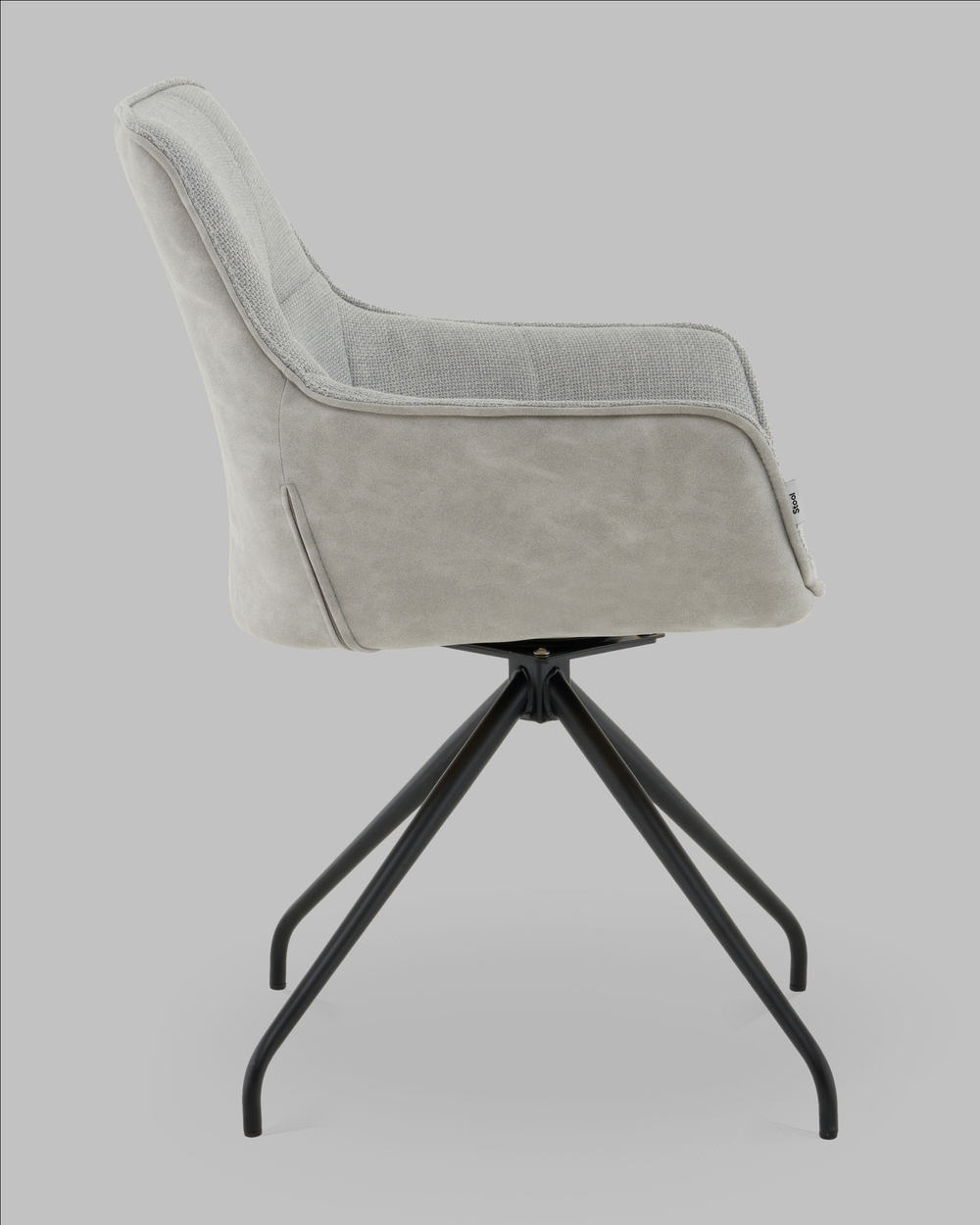 Кресло вращающееся Кимберли рогожка/замша серый