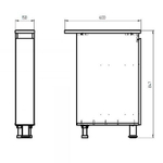 Кухонный модуль Карго напольный 15 см Малага, с дубовой панелью на ножках / зеленый самшит, массив дуба
