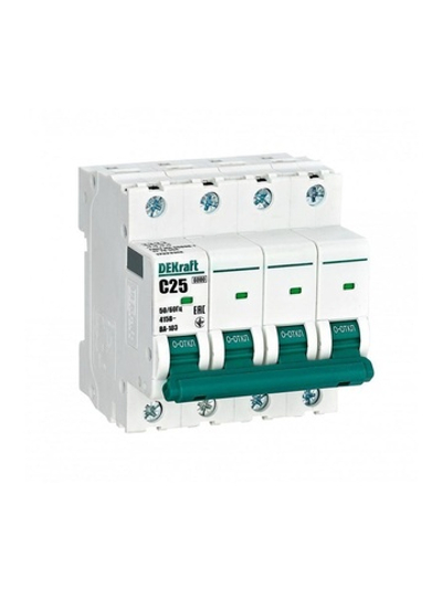 Выключатель автоматический модульный 4п C 25А 6кА ВА-103 DEKraft 12323DEK