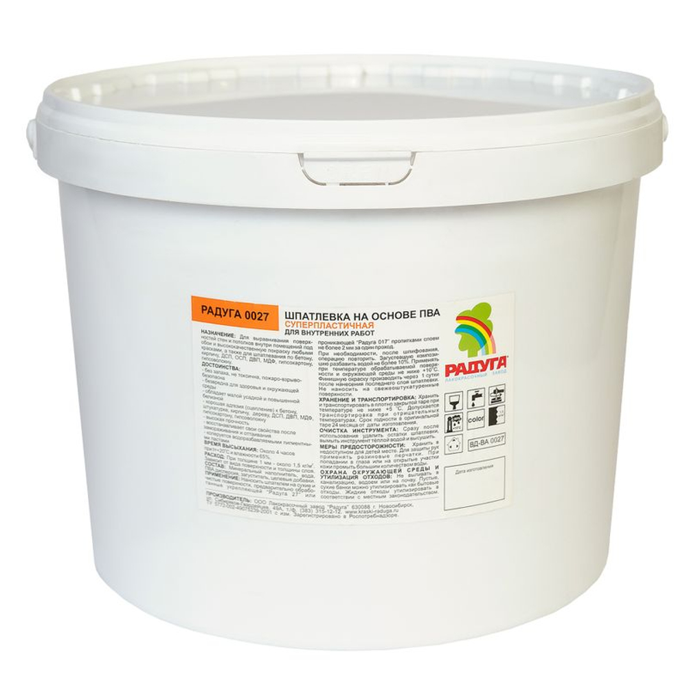 Шпаклевка на основе ПВА Радуга-0027 16 кг